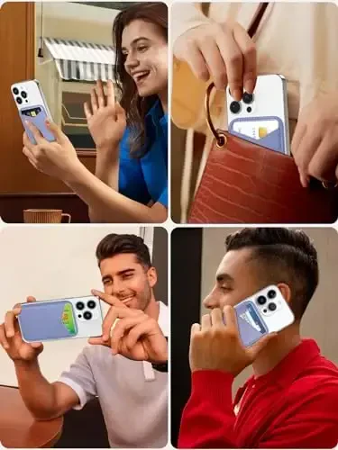 Miroddi для MagSafe кошелек, самый мощный магнитный держатель карт для iPhone 17/16/15/14/13/12 серии, ультратонкий кожаный магнитный кошелек для телефона с 2 слотами для карт, RFID блокировка, больше не выпадает, лаванда - 6