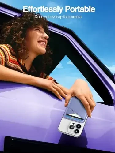 Miroddi для MagSafe кошелек, самый мощный магнитный держатель карт для iPhone 17/16/15/14/13/12 серии, ультратонкий кожаный магнитный кошелек для телефона с 2 слотами для карт, RFID блокировка, больше не выпадает, лаванда - 7