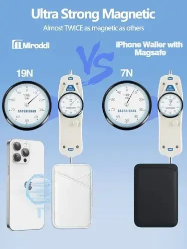 Miroddi for MagSafe Wallet, iPhone 16/15/14/13/12 Series uchun charm magnit kart ushlagichi, 0.12