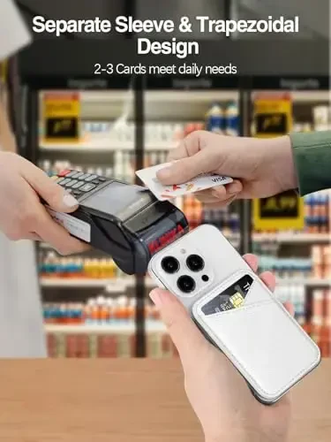 Miroddi for MagSafe Wallet, iPhone 16/15/14/13/12 Series uchun charm magnit kart ushlagichi, 0.12