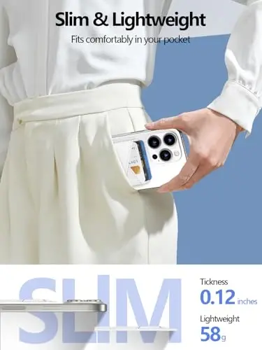 Miroddi for MagSafe Wallet, iPhone 16/15/14/13/12 Series uchun charm magnit kart ushlagichi, 0.12