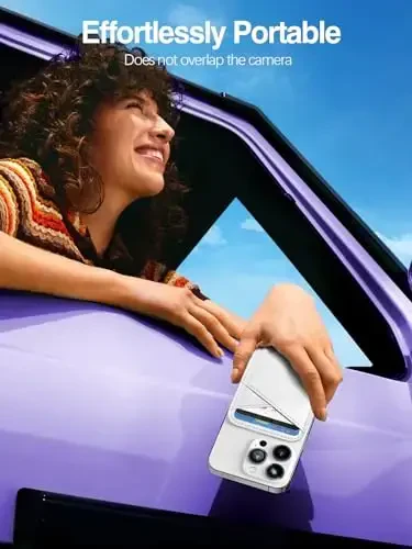 Miroddi for MagSafe Wallet, iPhone 16/15/14/13/12 seriyalari uchun eng kuchli magnit kart ushlagichi, 2 ta mustaqil karta uyasi, RFID blokirovkasi, oq - 6