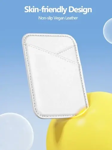 Miroddi for MagSafe Wallet, iPhone 16/15/14/13/12 seriyalari uchun eng kuchli magnit kart ushlagichi, 2 ta mustaqil karta uyasi, RFID blokirovkasi, oq - 3
