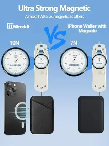 Miroddi for MagSafe Wallet, iPhone 17/16/15/14/13/12 Series uchun eng kuchli magnit kart ushlagichi, 2 ta kartalashli ultra yupqa charm magnit telefon hamyoni, RFID blokirovka, uglerod tolali qora - 2