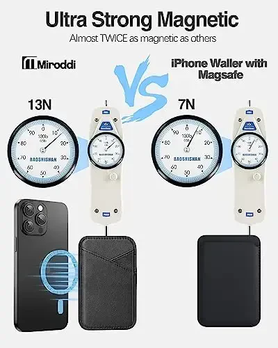 Miroddi for MagSafe Wallet, iPhone 17/16/15/14/13/12 seriyalari uchun eng kuchli magnit kart ushlagichi, 2 ta kart bo'limi bo'lgan ultra yupqa charm magnit telefon hamyoni, RFID blokirovka, endi tushib qolmaydi, qora - MIRODDI (1)