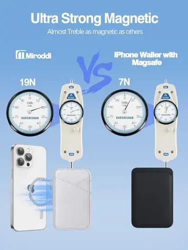 Miroddi for MagSafe Wallet, iPhone 17/16/15/14/13/12 seriyalari uchun eng kuchli magnit kart ushlagichi, 2 ta kart slotli ultra yupqa charm magnit telefon hamyoni, RFID blokirovkasi, endi tushib qolmaydi, kulrang - 2