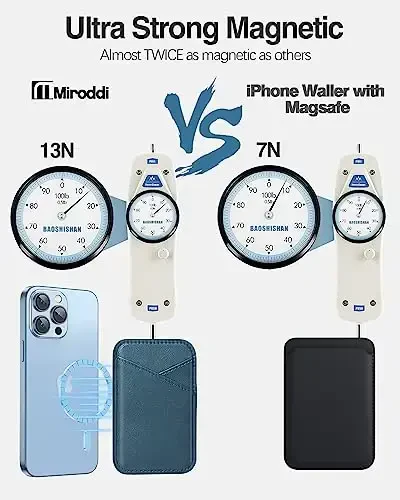 Miroddi for MagSafe Wallet, iPhone 17/16/15/14/13/12 seriyasi uchun eng kuchli magnit kart ushlagichi, 2 ta kart uchun joyli ultra yupqa charm magnitli telefon hamyoni, RFID blokirovka, endi tushib qolmaydi, ko'k - MIRODDI (1)