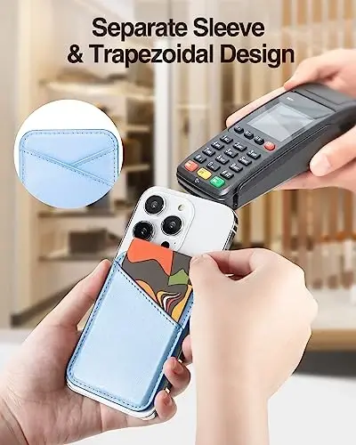 Miroddi for MagSafe Wallet, iPhone 17/16/15/14/13/12 seriyasi uchun eng kuchli magnit kart ushlagichi, 2 ta karta uyasi bilan ultra yupqa charm magnit telefon hamyoni, RFID blokirovkasi, endi tushib qolmaydi, oq muz - 2