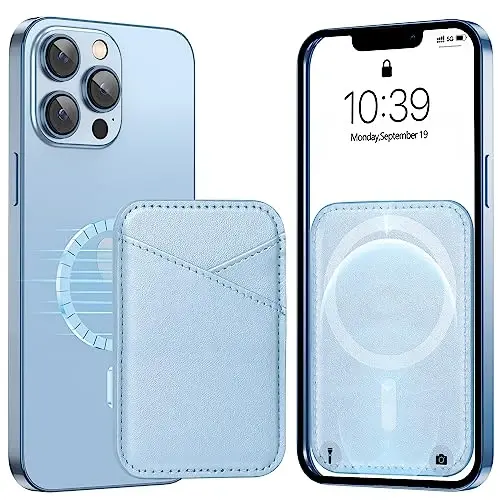 Miroddi for MagSafe Wallet, iPhone 17/16/15/14/13/12 seriyasi uchun eng kuchli magnit kart ushlagichi, 2 ta karta uyasi bilan ultra yupqa charm magnit telefon hamyoni, RFID blokirovkasi, endi tushib qolmaydi, oq muz 