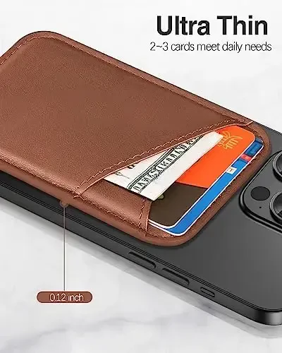 Miroddi for MagSafe Wallet, Magnetic Wallet Card Holder for iPhone 16/15/14/13/12 Series, 0.12
