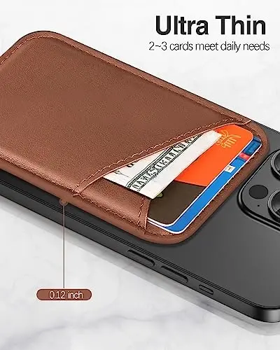 Miroddi for MagSafe Wallet, Magnetic Wallet Card Holder for iPhone 16/15/14/13/12 Series, 0.12