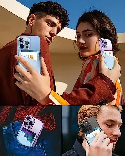 Miroddi for MagSafe Wallet, Strongest Magnetic Card Holder for iPhone 17/16/15/14/13/12 Series, Ultra-Thin Leather Magnetic Phone Wallet with 2 Card Slots, RFID Blocking, No More Falling, White Ice - 6