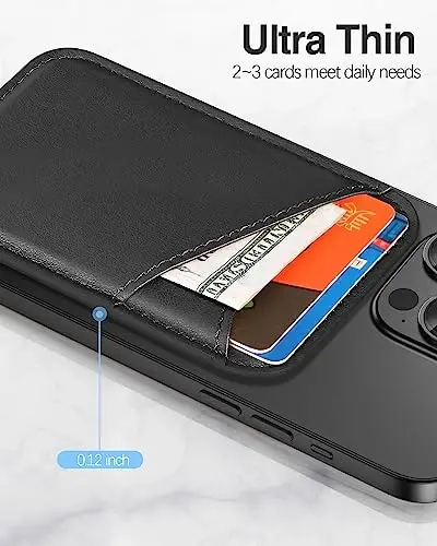 Miroddi for MagSafe Wallet, Ultra-Thin Magnetic Wallet with 2 Card Slots | RFID Blocking, No More Falling, Strongest Magnetic Card Holder for iPhone 17/16/15/14/13/12 Series & Pixel 10 Series, Black - 3