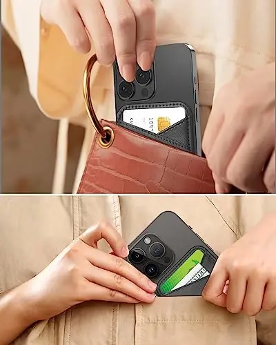 Miroddi for MagSafe Wallet, Ultra-Thin Magnetic Wallet with 2 Card Slots | RFID Blocking, No More Falling, Strongest Magnetic Card Holder for iPhone 17/16/15/14/13/12 Series & Pixel 10 Series, Black - 6