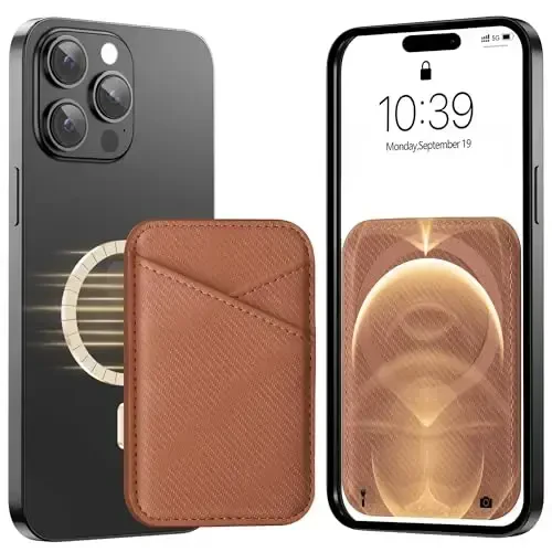 Miroddi for MagSafe Wallet, Leather Magnetic Card Holder for iPhone 16/15/14/13/12 Series, 0.12