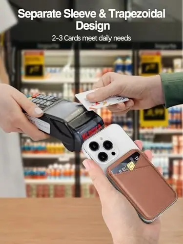 Miroddi for MagSafe Wallet, Leather Magnetic Card Holder for iPhone 16/15/14/13/12 Series, 0.12