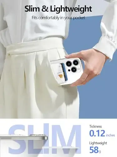 Miroddi for MagSafe Wallet, Leather Magnetic Card Holder for iPhone 16/15/14/13/12 Series, 0.12