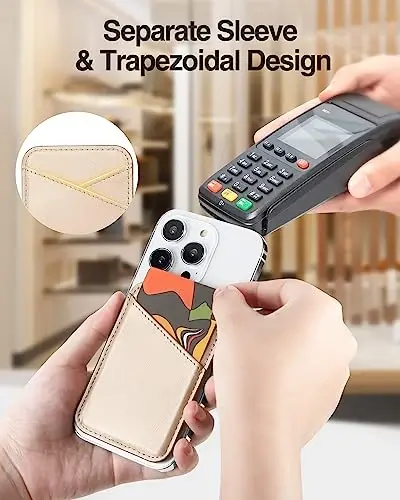 Miroddi MagSafe hamyoni uchun, iPhone 17/16/15/14/13/12 seriyalari uchun eng kuchli magnit kart ushlagichi, 2 ta karta uyasi bilan ultra yupqa charm magnit telefon hamyoni, RFID blokirovkasi, endi tushib ketmaydi, oltin - 3