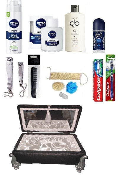 Mirror-Footed Groom Betrothal Engagement Dowry Chest Bundle Set + Skincare Set - 1