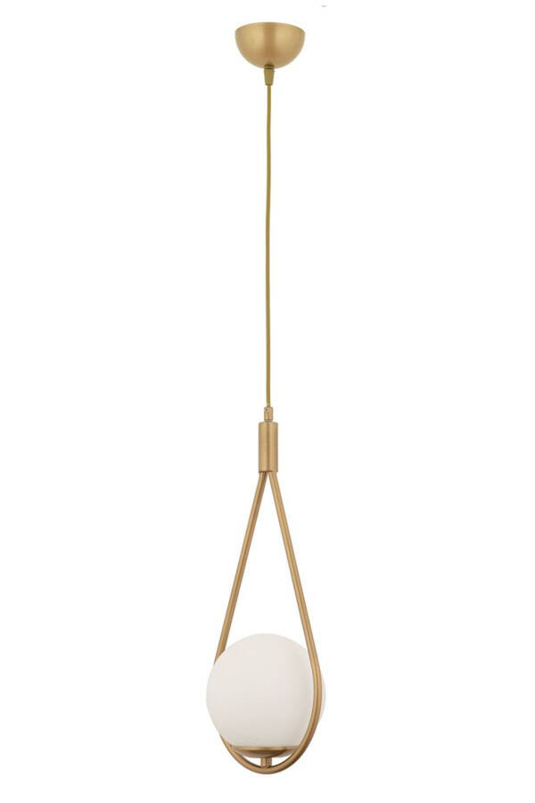 Mirza Single Vintage Pendant White Glass Modern Pendant Kitchen Living Room Pendant Chandelier - 13