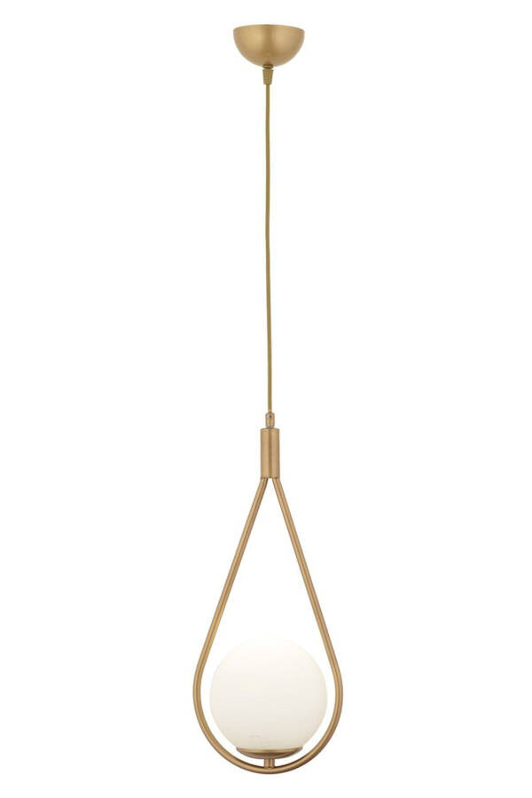 Mirza Single Vintage Pendant White Glass Modern Pendant Kitchen Living Room Pendant Chandelier - 7