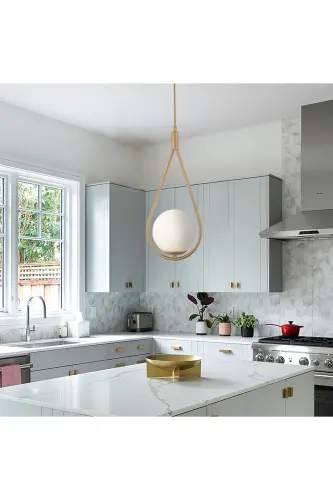 Mirza Single Vintage Pendant White Glass Modern Pendant Kitchen Living Room Pendant Chandelier - APLIQA (1)