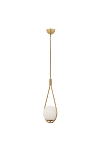 Mirza Single Vintage Pendant White Glass Modern Pendant Kitchen Living Room Pendant Chandelier - 6