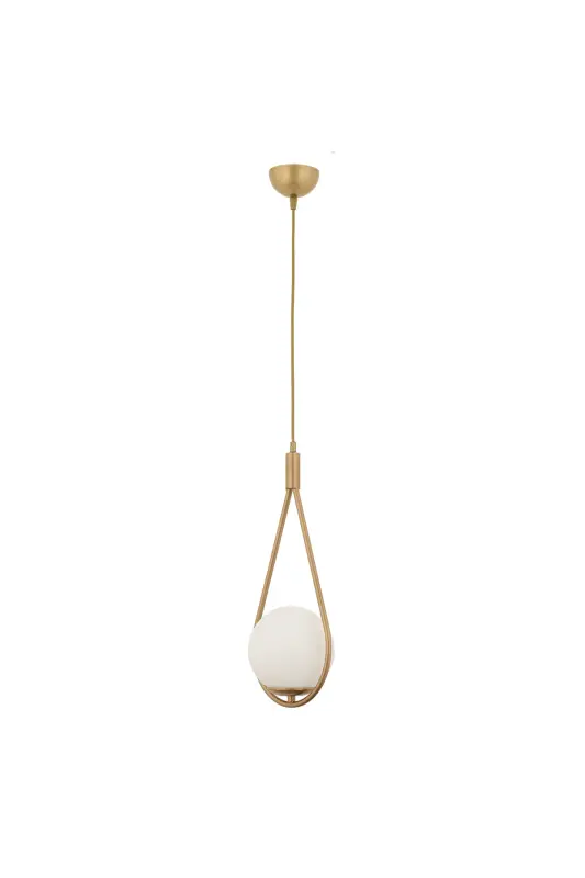 Mirza Single Vintage Pendant White Glass Modern Pendant Kitchen Living Room Pendant Chandelier - 6
