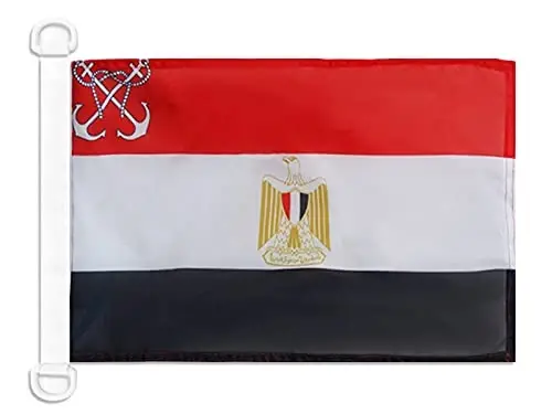 Egypt Naval Ensign NAUTICAL Flag 18'' x 12'' - Egyptian War flags 30 x 45 cm. - Banner 12x18 in for boat - AZ FLAG - AZ FLAG