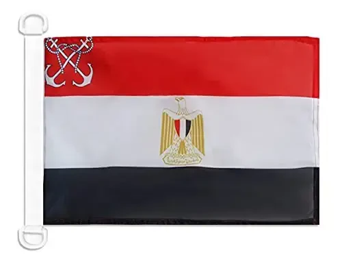 Egypt Naval Ensign NAUTICAL Flag 18'' x 12'' - Egyptian War flags 30 x 45 cm. - Banner 12x18 in for boat - AZ FLAG - AZ FLAG