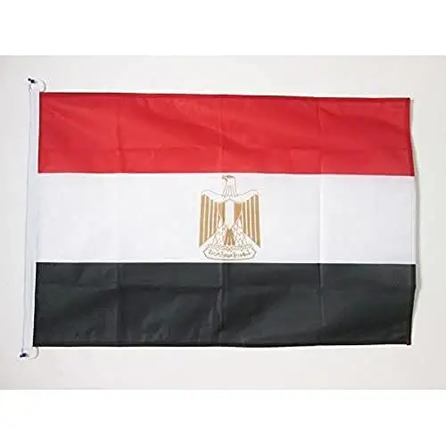 Egypt NAUTICAL Flag 18'' x 12'' - Egyptian flags 30 x 45 cm. - Banner 12x18 in for boat - AZ FLAG 