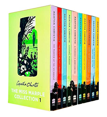 Miss Marple Mysteries Series Books 1-10 Collection Set By Agatha Christie (The Murder at the Vicarage, The Body in the Library, The Moving Finger, Sleeping Murder, A Pocket Full of Rye & More) - 1