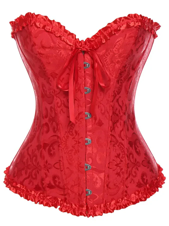 MISS MOLY Women's Lace Up Boned Plus Size Overbust Corset Bustier Bodyshaper Top- - 4