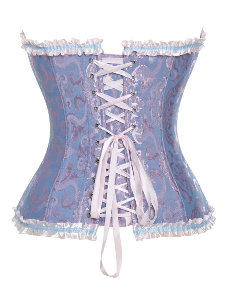 MISS MOLY Women's Lace Up Boned Plus Size Overbust Corset Bustier Bodyshaper Top- - MISS MOLY (1)