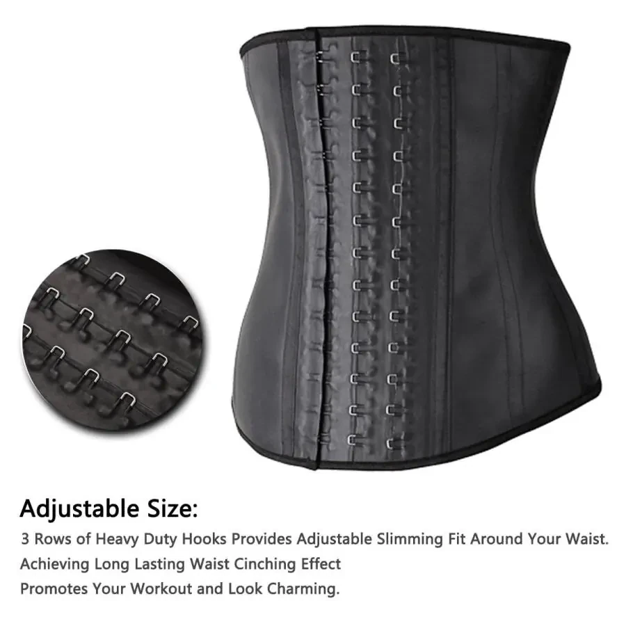MISS MOLY Latex Waist Cincher Waist Trainer Trimmer Long Torso with 3 Hook Rows Corset Shapewear For Women, Style CY9843- - 6