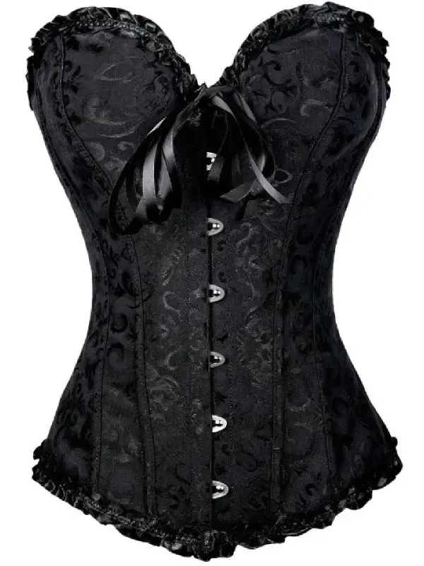 MISS MOLY Women's Lace Up Boned Plus Size Overbust Corset Bustier Bodyshaper Top - MISS MOLY