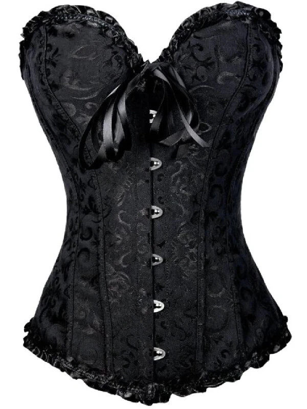 MISS MOLY Women's Lace Up Boned Plus Size Overbust Corset Bustier Bodyshaper Top - 1