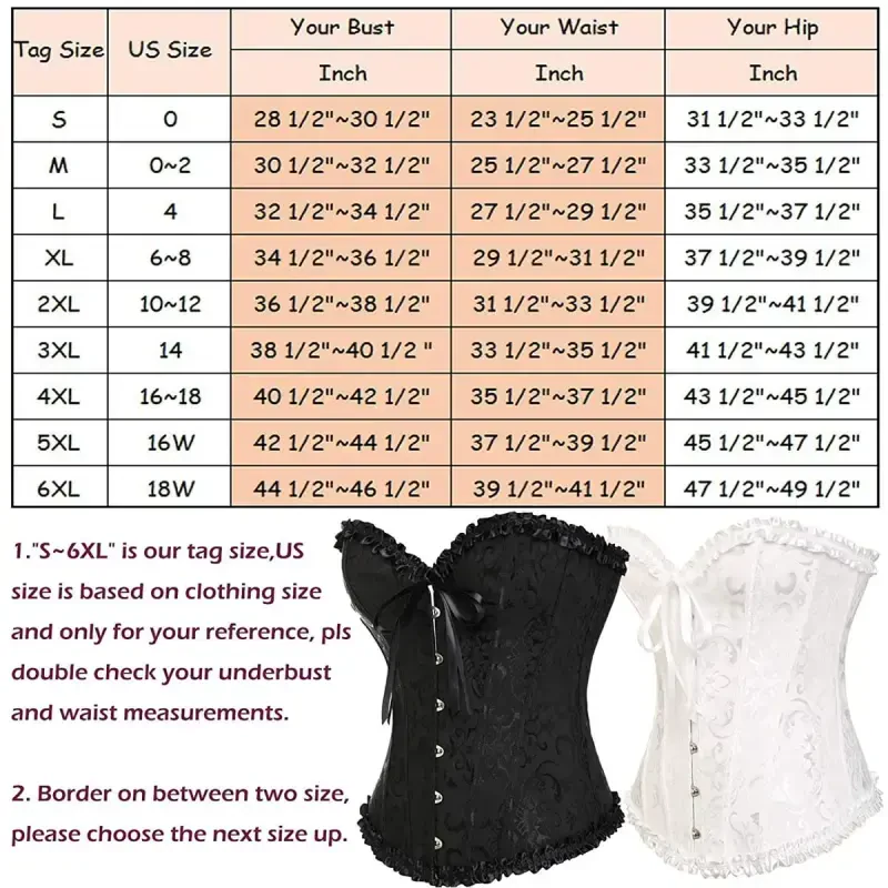MISS MOLY Women's Lace Up Boned Plus Size Overbust Corset Bustier Bodyshaper Top - 3