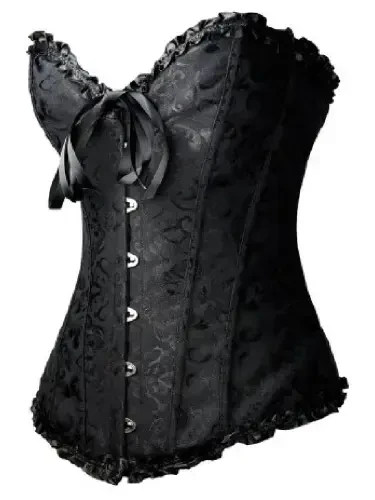 MISS MOLY Women's Lace Up Boned Plus Size Overbust Corset Bustier Bodyshaper Top - 7