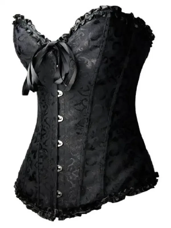 MISS MOLY Women's Lace Up Boned Plus Size Overbust Corset Bustier Bodyshaper Top - 7