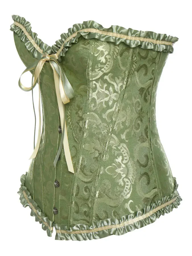 MISS MOLY Women's Lace Up Boned Plus Size Overbust Corset Bustier Bodyshaper Top - 2