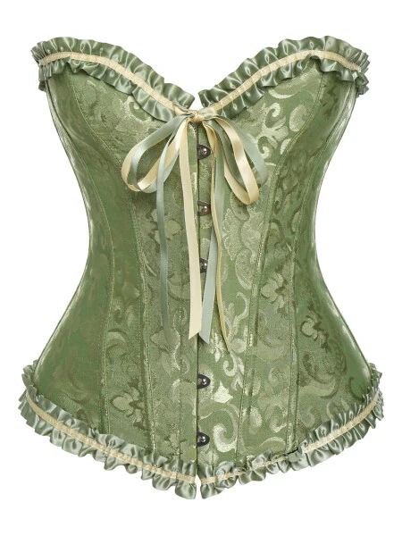 MISS MOLY Women's Lace Up Boned Plus Size Overbust Corset Bustier Bodyshaper Top - 3