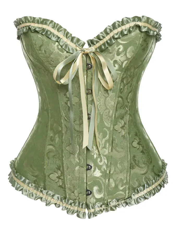 MISS MOLY Women's Lace Up Boned Plus Size Overbust Corset Bustier Bodyshaper Top - 3