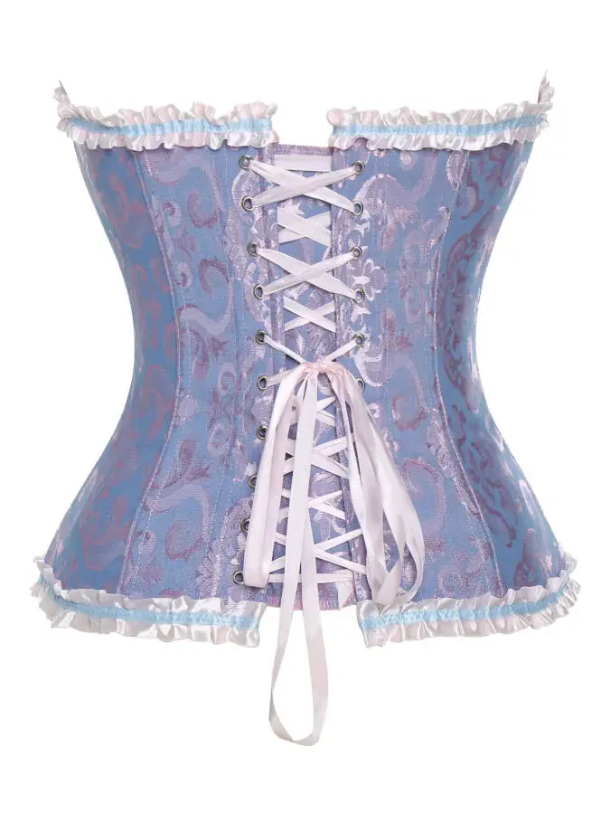 MISS MOLY Women's Lace Up Boned Plus Size Overbust Corset Bustier Bodyshaper Top - 2