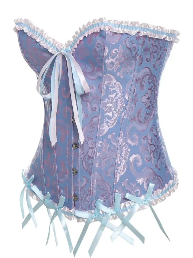 MISS MOLY Women's Lace Up Boned Plus Size Overbust Corset Bustier Bodyshaper Top - 4