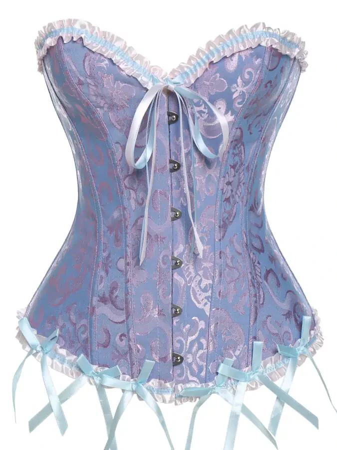 MISS MOLY Women's Lace Up Boned Plus Size Overbust Corset Bustier Bodyshaper Top - 5