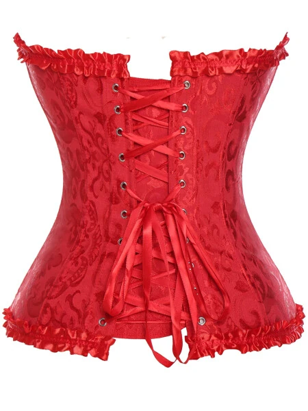 MISS MOLY Women's Lace Up Boned Plus Size Overbust Corset Bustier Bodyshaper Top - MISS MOLY (1)