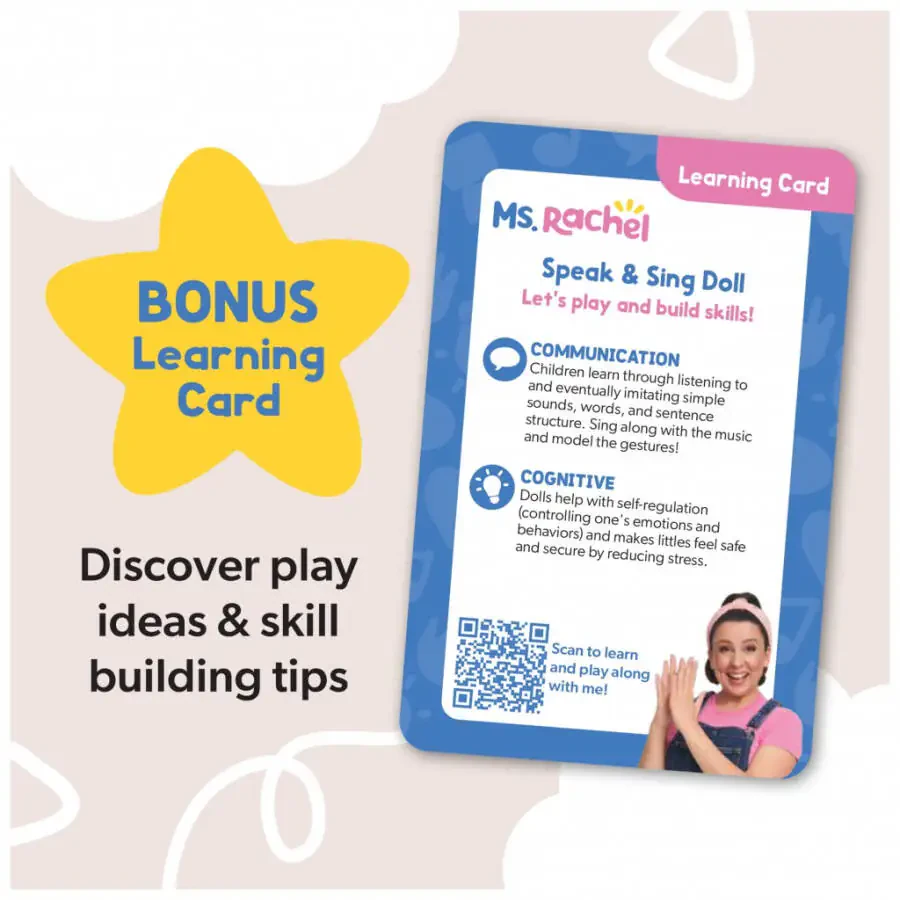 Мисс Рэйчел Официальная Говорящая и поющая 16-дюймовая Плюшевая кукла для детей от 6 месяцев до 3+ лет - 7