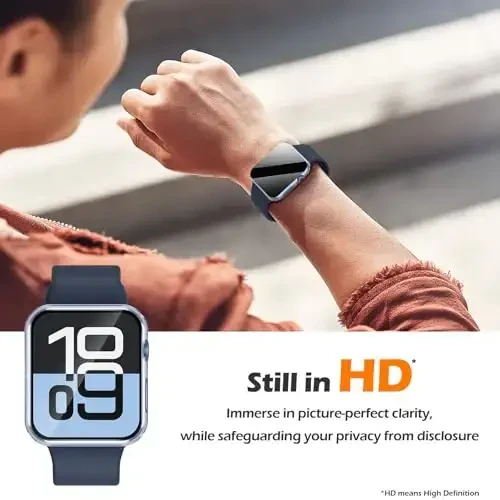 Misxi 2 Pack Apple Watch Series 11 (2025) Series 10 46mm uchun har tomonlama himoya qiluvchi shaxsiy PC HD korpusi, zarbaga chidamli ultra yupqa qopqoq, iWatch uchun josuslikka qarshi temperli shisha ekran himoyachisi, shaffof - 6