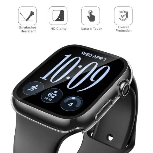 Misxi 2-Pack Hard Case for 42mm Apple Watch Series 12 (2026) | Cover with 9H Tempered Glass Screen Protector for 12, Ultra-Thin Anti-Fall Protection Anti-Scratch, Crystal Transparent - Misxi (1)